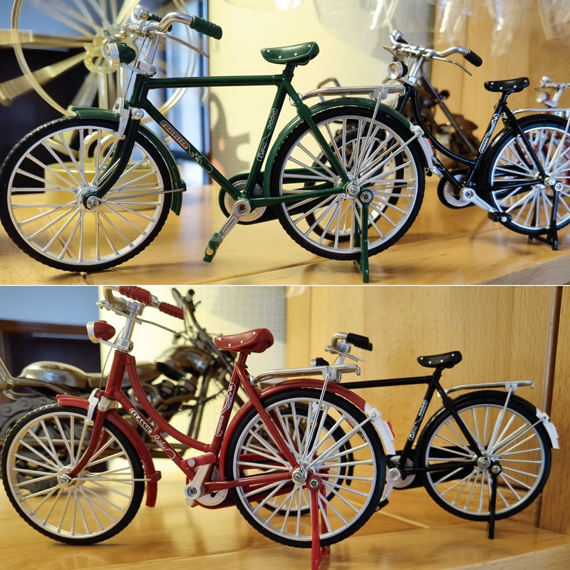 Mainan Miniatur Sepeda Vintage Retro Bahan Alloy Skala 1 / 10 Untuk Koleksi
