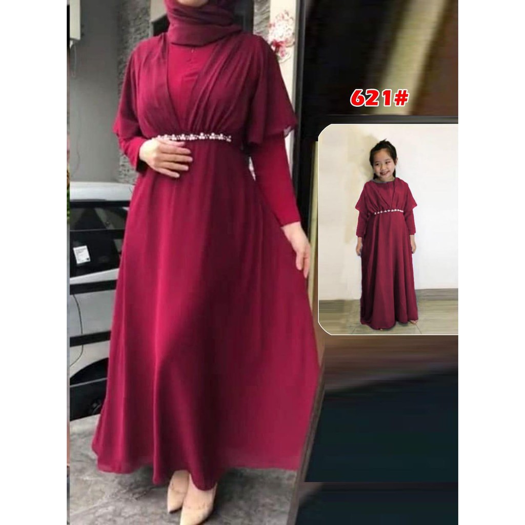 COUPLE muslim 621# perempuan fashion /dress COUPLE ibu dan anak perempuan