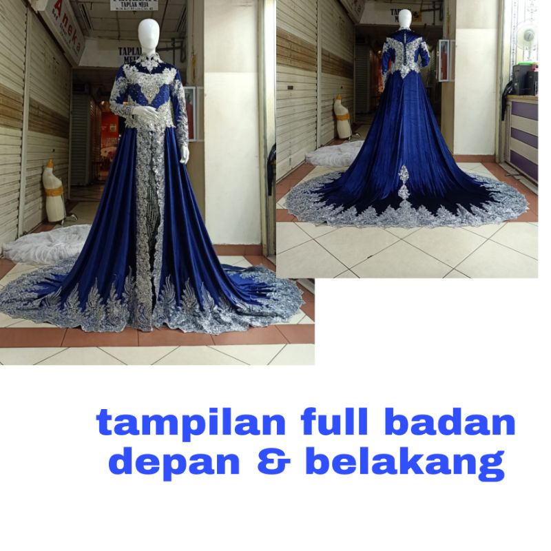 Gaun Kebaya pengantin bahan beludru