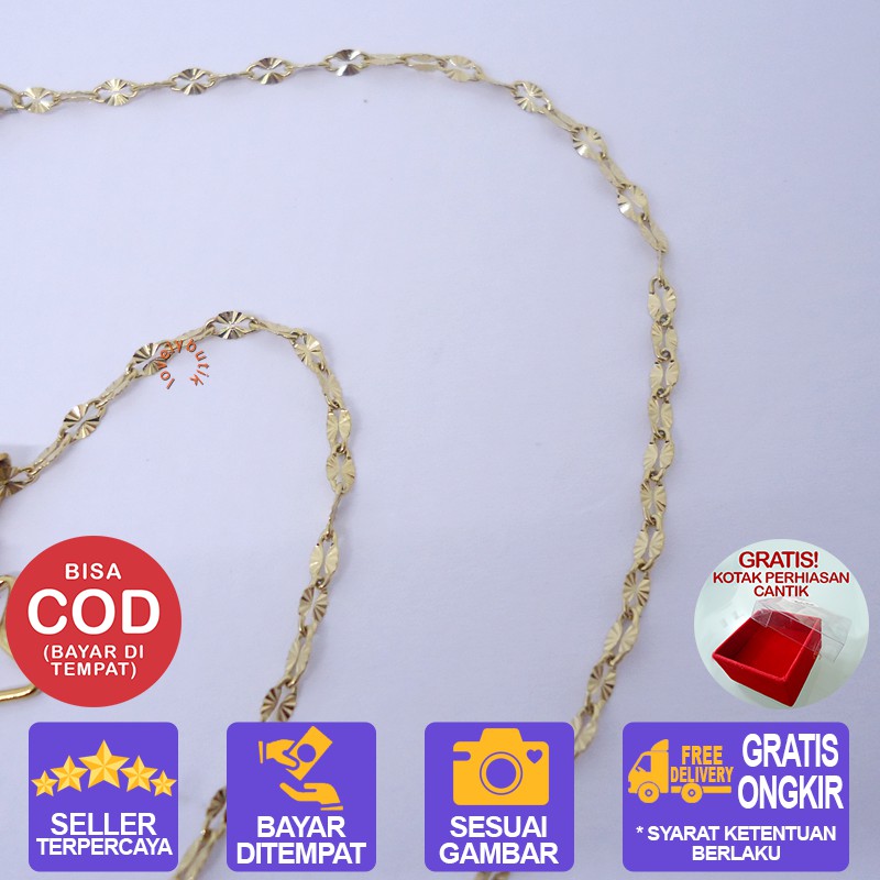 Lovelybutik Kalung Titanium Anti Karat Bintang Set Kalung + Anting Uk 45 cm BONUS KOTAK PEHIASAN