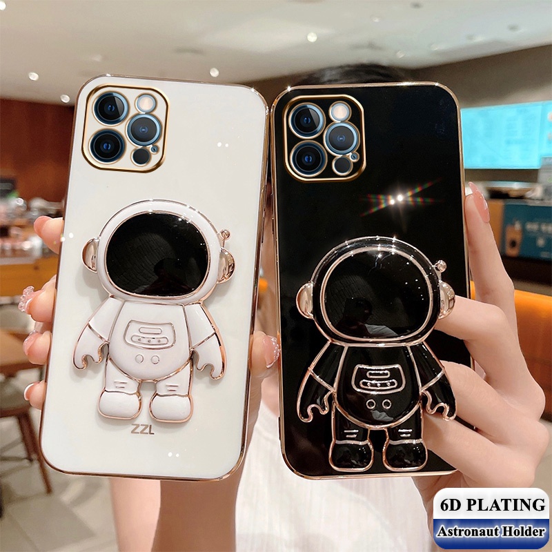 Soft Case Silikon Desain Astronot Untuk iPhone 13 Pro Max 11 Pro 12 Xr Xs 6D