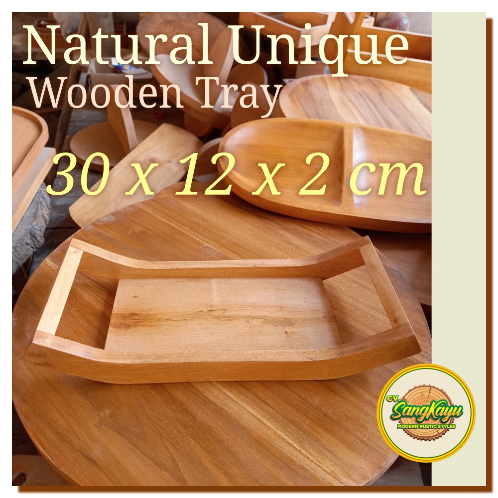 Baki Nampan kayu handle 30x12x2cm Wooden Tray nampan saji serving tray