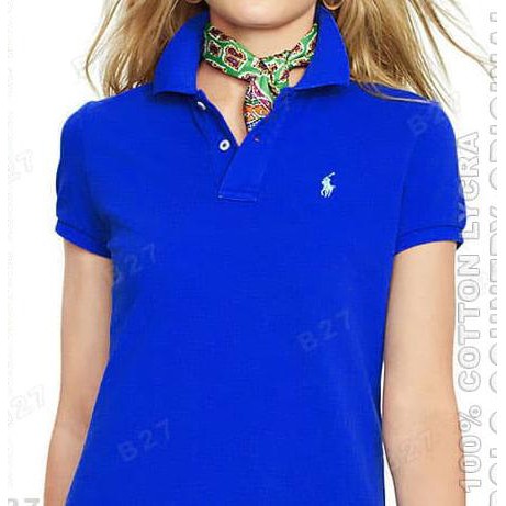 Hk Polo Country Original C6-35 Kaos Polo Cewek Cotton Lycra Biru Tua Dj