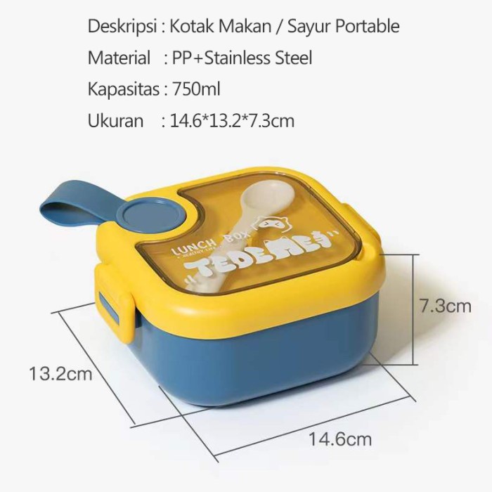 Bostonstore Kotak makan anak protable keep warm 1 set +gunting dan sendok SS 750ml / Kotak makan Set / Kotak makan Anak / Kotak makan Anti Tumpah / Kotak makan Plastik / Kotak makanan / Kotak makan Tupperware / Kotak Makan Portable