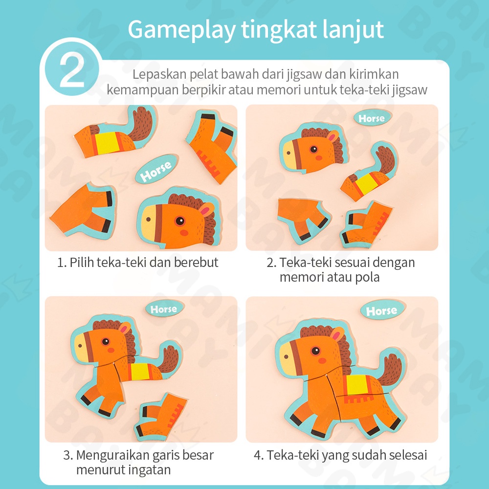 Mamibayi Puzzle anak mainan edukasi anak jigsaw mainan puzzle