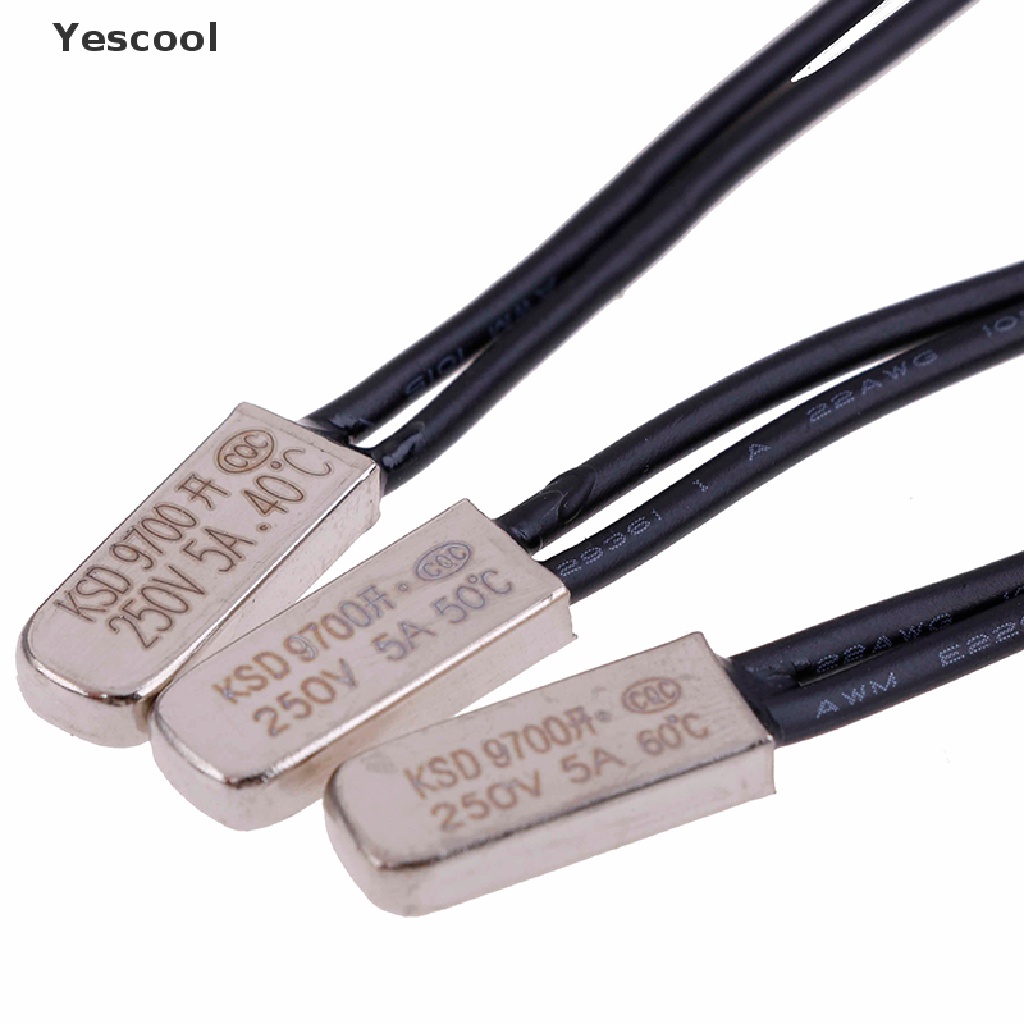 Yescool 5Pcs KSD9700 Derajat Celcius Thermostat Kontrol Suhu 5A 250V