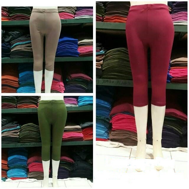 3 PCS LEGING Legging Wanita Pendek Size Jumbo 3L 4L 5L HITAM