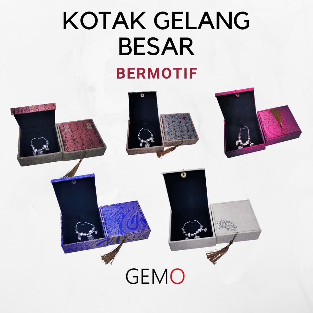 Kotak Gelang Besar Motif Tersedia Berbagai Warna Bracelet Box Tempat Perhiasan Jewelry Murah Cocok Untuk Gift / Hadiah, Lamaran, Mahar Pernikahan, Hantaran Tunangan, Seserahan Pernikahan