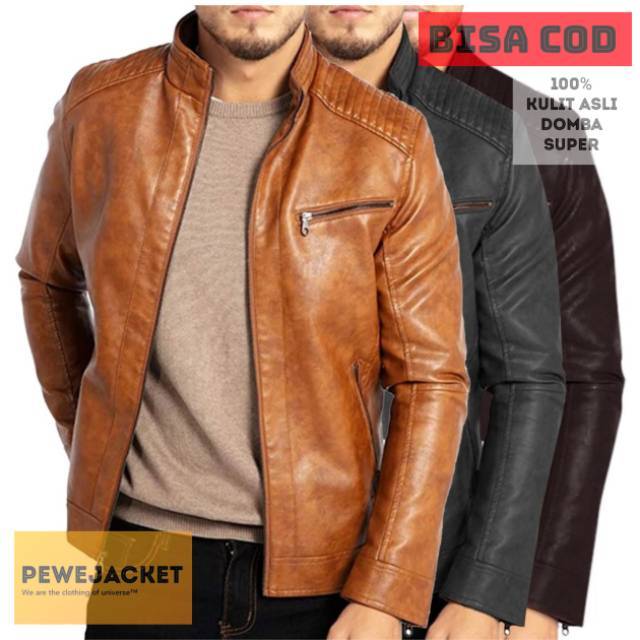 JAKET PRIA KULIT ASLI DOMBA SUPER/JAKET KULIT PRIA BIKERS/JAKET PRIA TOURING /JAKET KULIT MOTOR