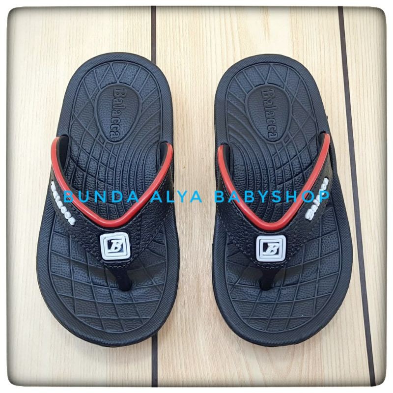 Sandal Anak Laki Jepit Usia 3 4 5 6 Tahun Karet HITAM - Sendal Anak Cowok Size 23 - 31 Karet Anti Licin