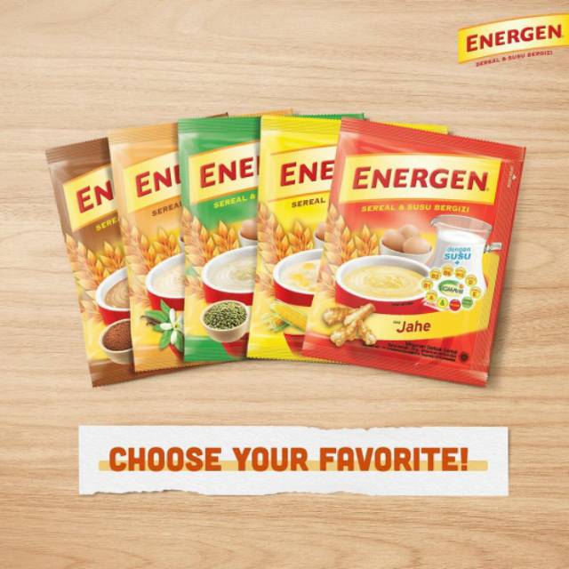 

ENERGEN CEREAL All Variant 29 gram - Kurma - Jahe - Vanilla - Cokelat - Jagung - Kacang Hijau