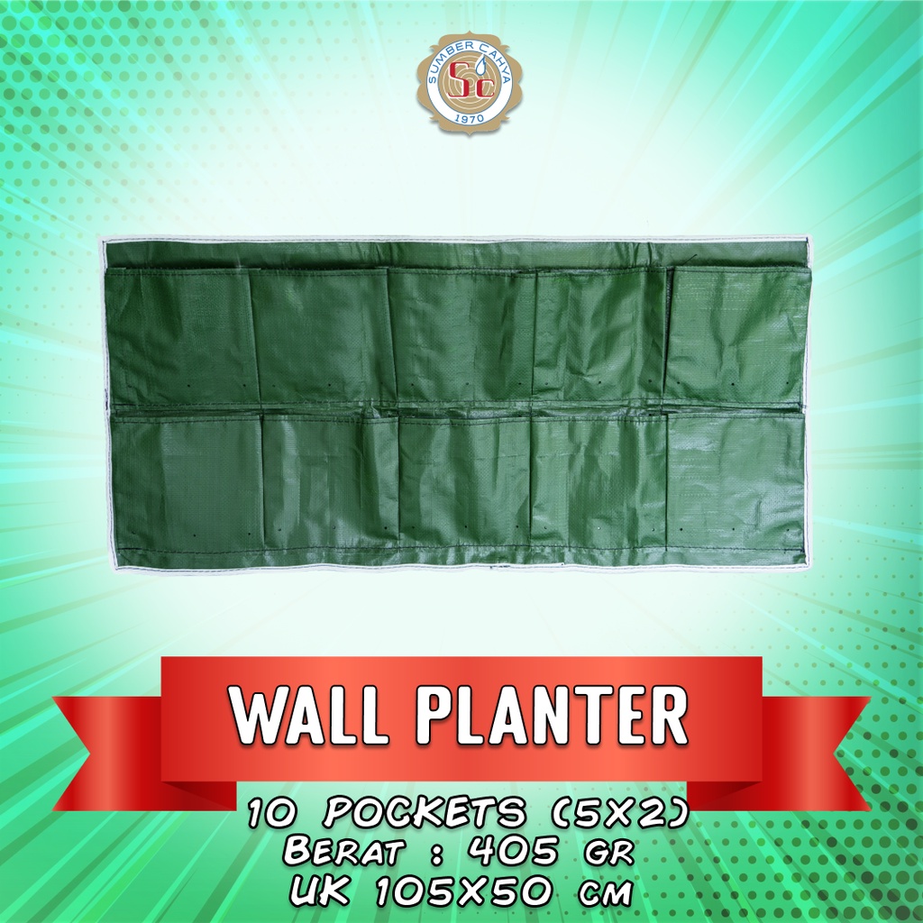 Pot Dinding (Horizontal) Wall Planter Bag 10 Kantong