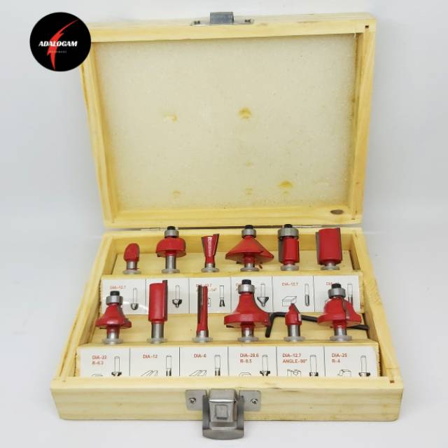 Mata Profil Trimmer Router Bit Set 12 pcs Woodworking With Box