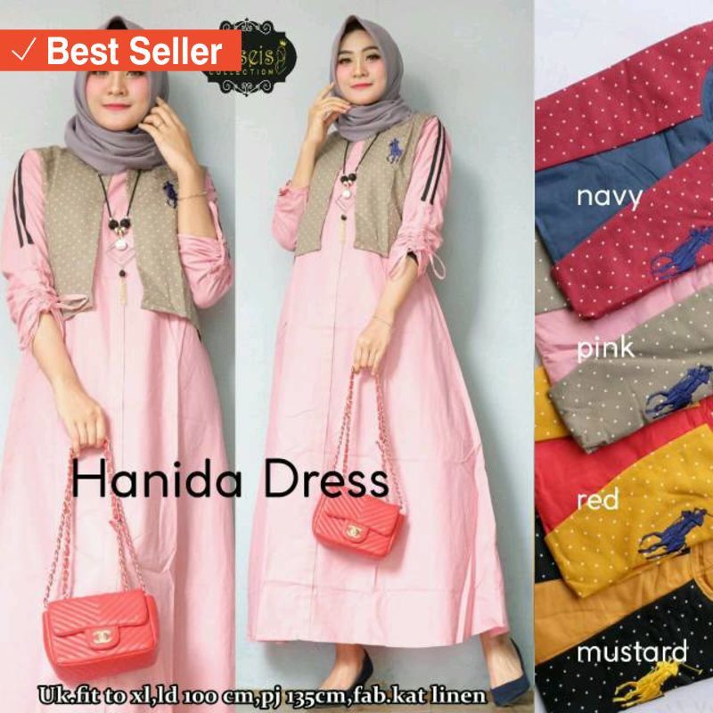 DRESS MAXI WANITA CANTIK ANGGUN RAPI HALUS MURAH / Hanida Dress Brisies
