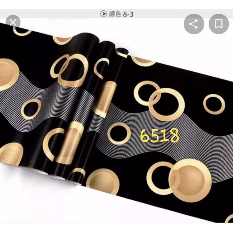 Wallsticker/wallpaper sticker/wallpaper/wallsticker murah/sticker 3D/wall sticker 3D/sticker dinding-salur bulat gold