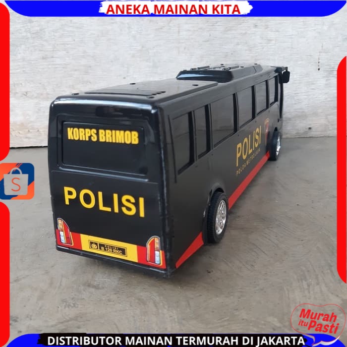 ( BISA COD ) PROMO mainan Mobil Bis Bus polisi panjang dan besar Plastik mainan anak laki laki / mobil SIM keliling bisa Pull and Go