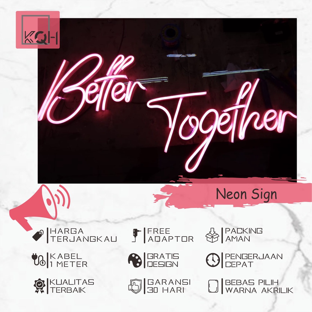 KoQoH.CO - Custom Neon Flex Tinggi 15cm/NeonSign/Lampu Hias Kamar/Lampu tidur/Lampu DEKORASI/Custom 