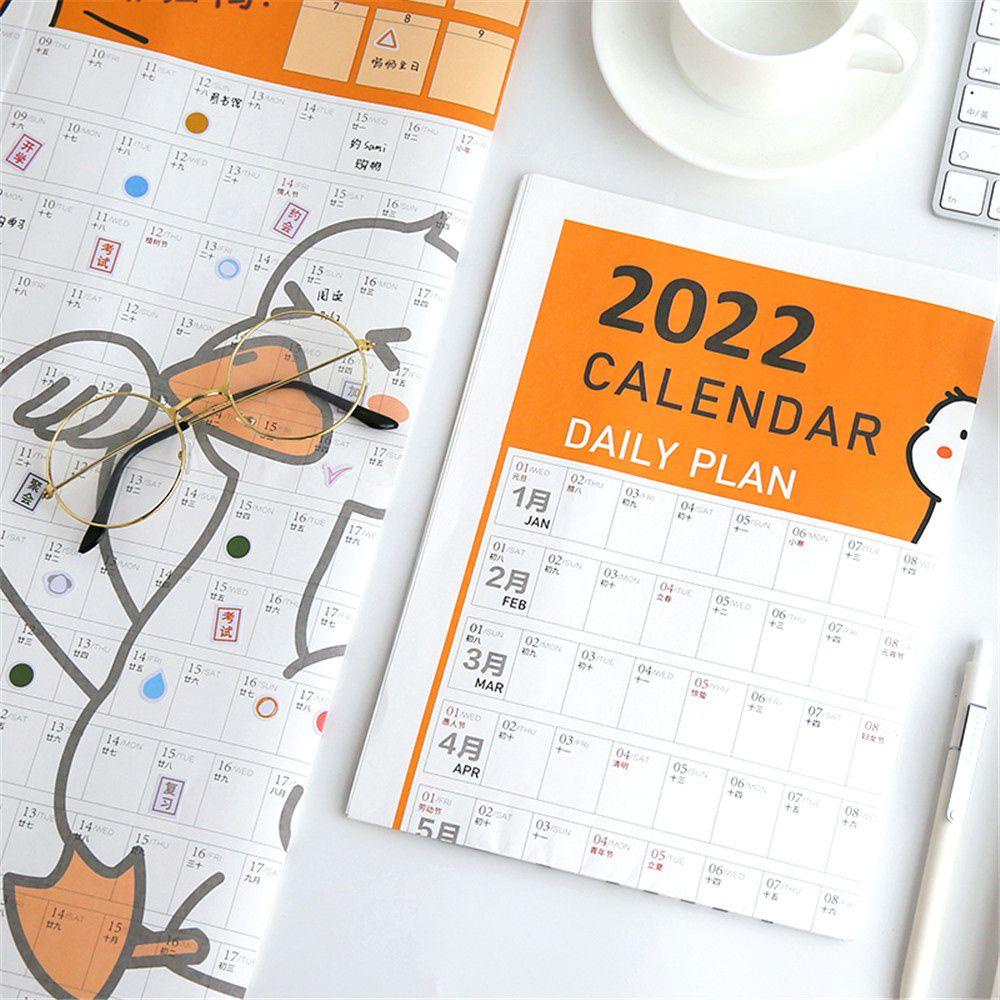 【 ELEGANT 】 Kalender 2022tahun Kartun Alat Tulis Tahunan Bulanan Periodik Planner Hiasan Dinding Memo Tahun