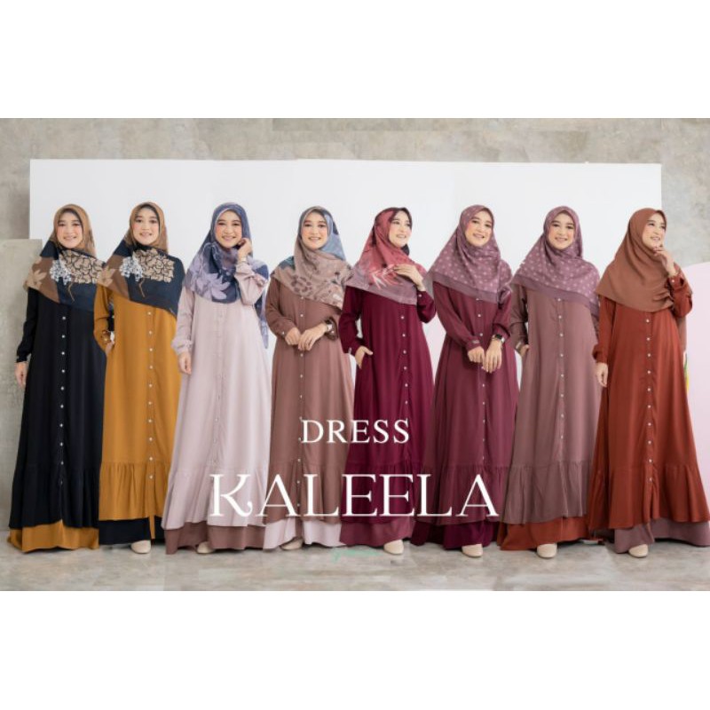 KALEELA Dress Greenism / Gamis Polos greenism