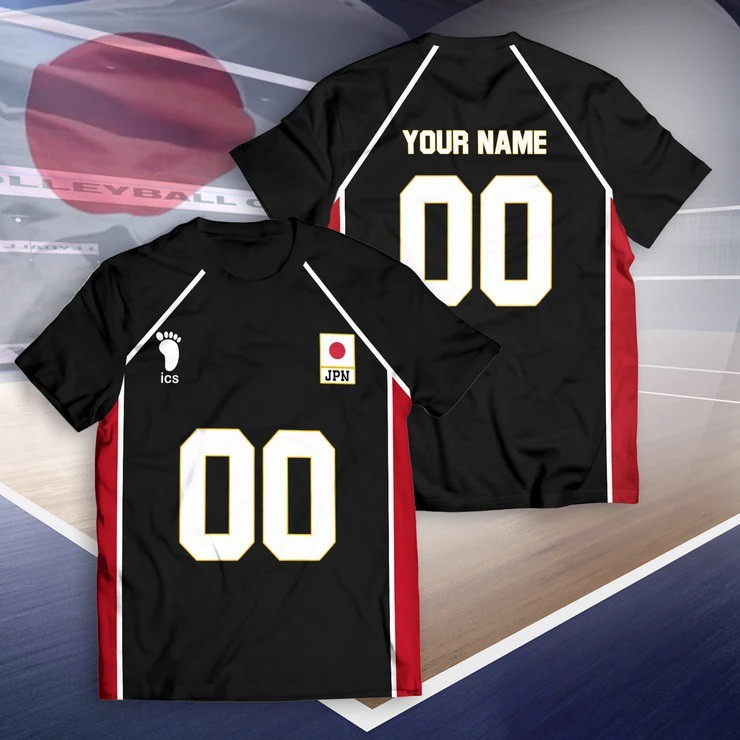 Jersey Haikyuu Timnas Japan Jepang Baju Kaos Costume Anime Team VollEyball HitaM - JERSEY SAJA