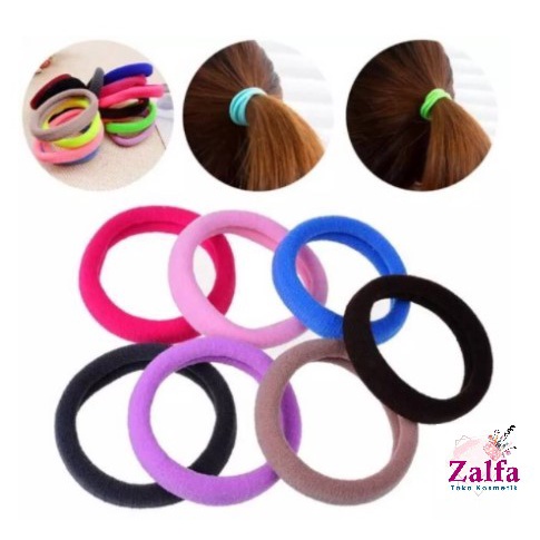 IKAT RAMBUT DONUT BESAR WARNA ISI 5 / KUNCIR ELASTIS RING