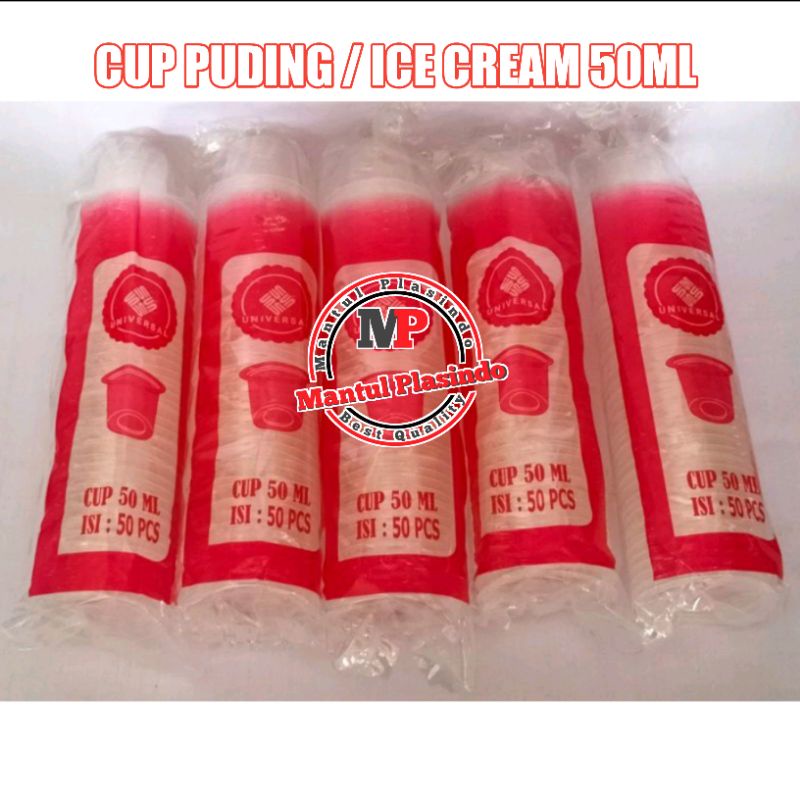 isi 50pcs Cup Puding 50ml  Bening / Cup ice Cream