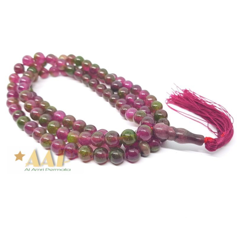 Tasbih Batu Ruby Tanzania 99 Butir Original / tasbih 99 Butir Tanzania