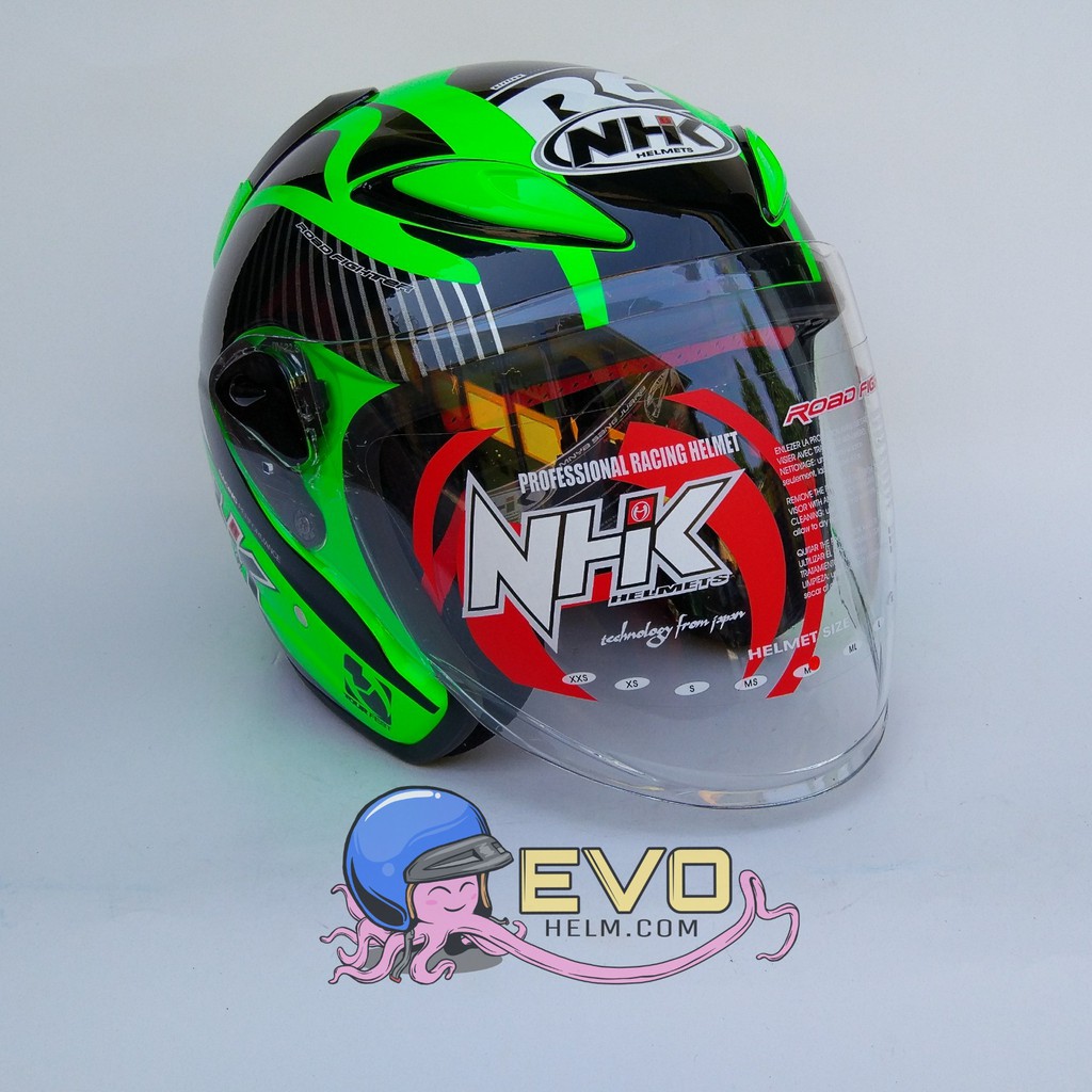 NHK R6 SPECTRA GRAPHIC Half Face - Single Visor GREEN FLUO