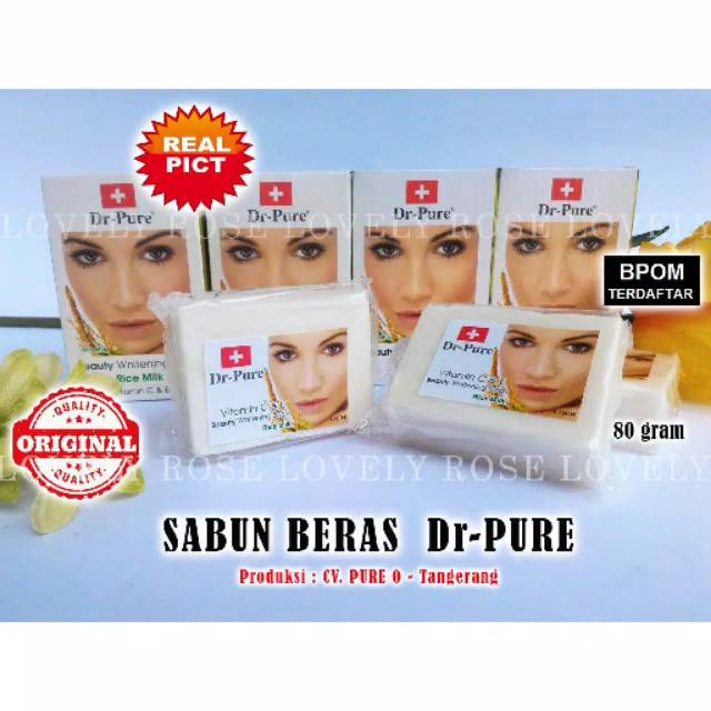 Sabun dr pure Rice milk sabun pemutih brightening original 100%