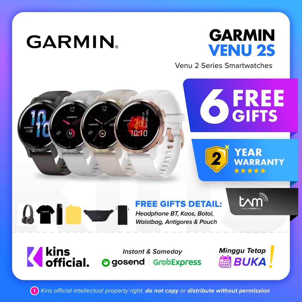 Garmin Venu 2S / Garmin Venu 2 S GPS WiFi - Garansi Resmi TAM 2 Tahun