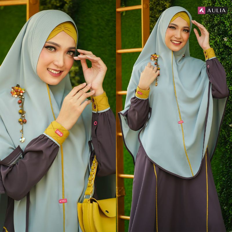 AULIA FASHION Gamis Raya Ash Grey Ocean Terbaru Limited Edition