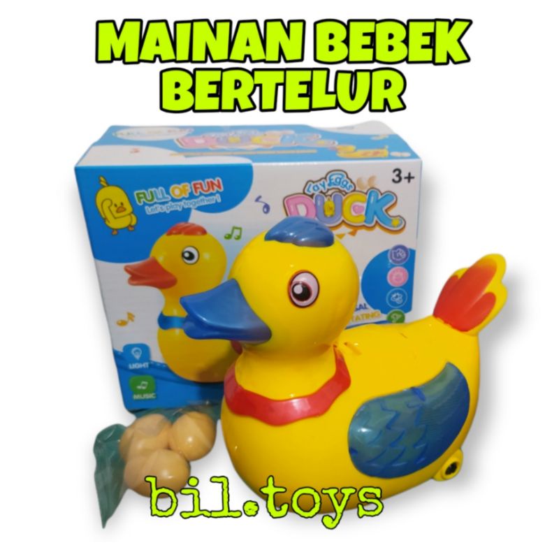 MAINAN ANAK  BEBEK BERTELUR, BERJALAN BUMP AND GO, MUSIK