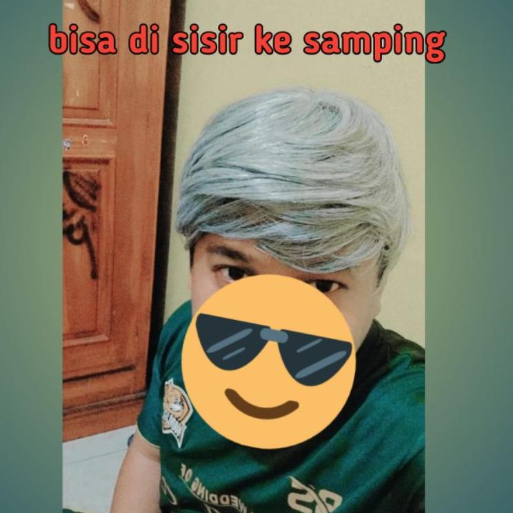 (MENARIK) Wig Rambut Palsu Pria Pendek Gaya Korea