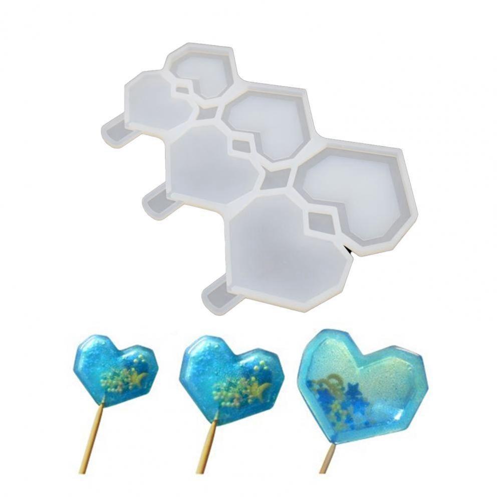 [Elegan] Cetakan Lolipop Epoxy Silikon Hexagon Peralatan Masak Aksesoris Masak Bulat Cetakan Coklat