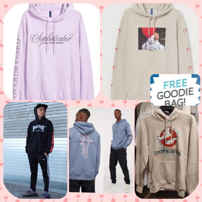 Hoodie hnm IT light beige / Hoodie hnm lilac overdressed / Hoodie hnm justin bieber purpose