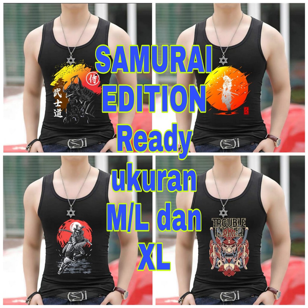 Bisa COD / Asgard777 - SINGLET MOTIF SAMURAI EDITION / kaos cowok / kaos singlet / kaos dalem singlet cowok