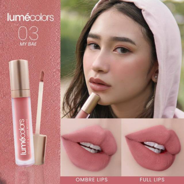 Lumecolors MY BAE VELVET LIP &amp; CHEEK MOUSSE 3 IN 1 by CHRISTINA LIE BPOM HALAL lipstick