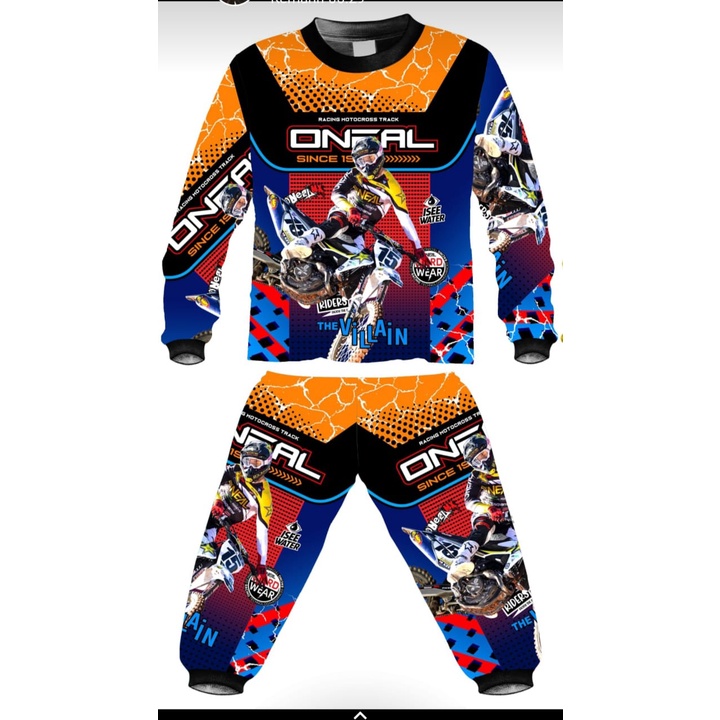 Setelan baju balap Honda /baju kaos balap motor cross /setelan baju team honda/setelan motor cross full primting