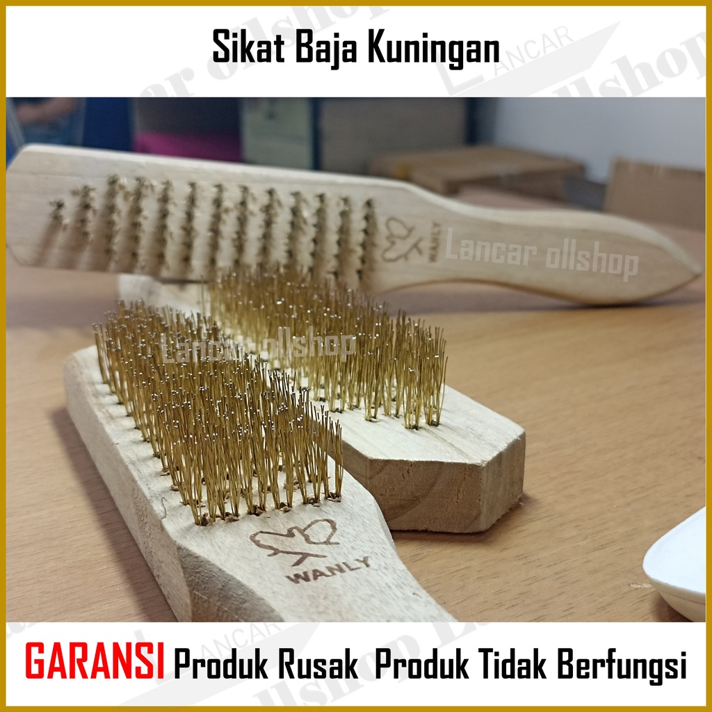 Sikat Kawat Baja Kuningan Gagang Kayu Pegangan Plastik PVC Pembersih Karat Waja Brush Steel Wire 106