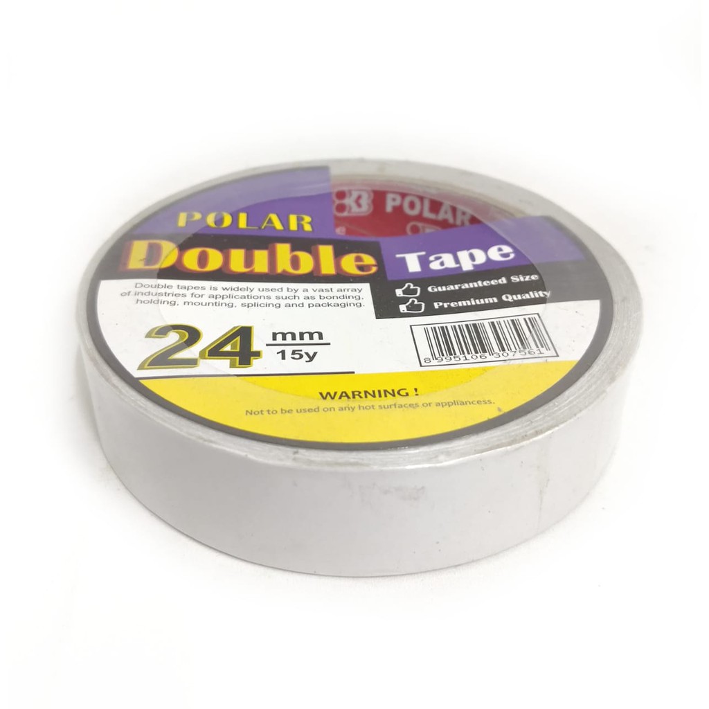 DOUBLE TAPE SOLASI SOLATIP 24 MM 15 Y SELOTIP 2 SISI KUALITAS BAGUS MURAH POLAR