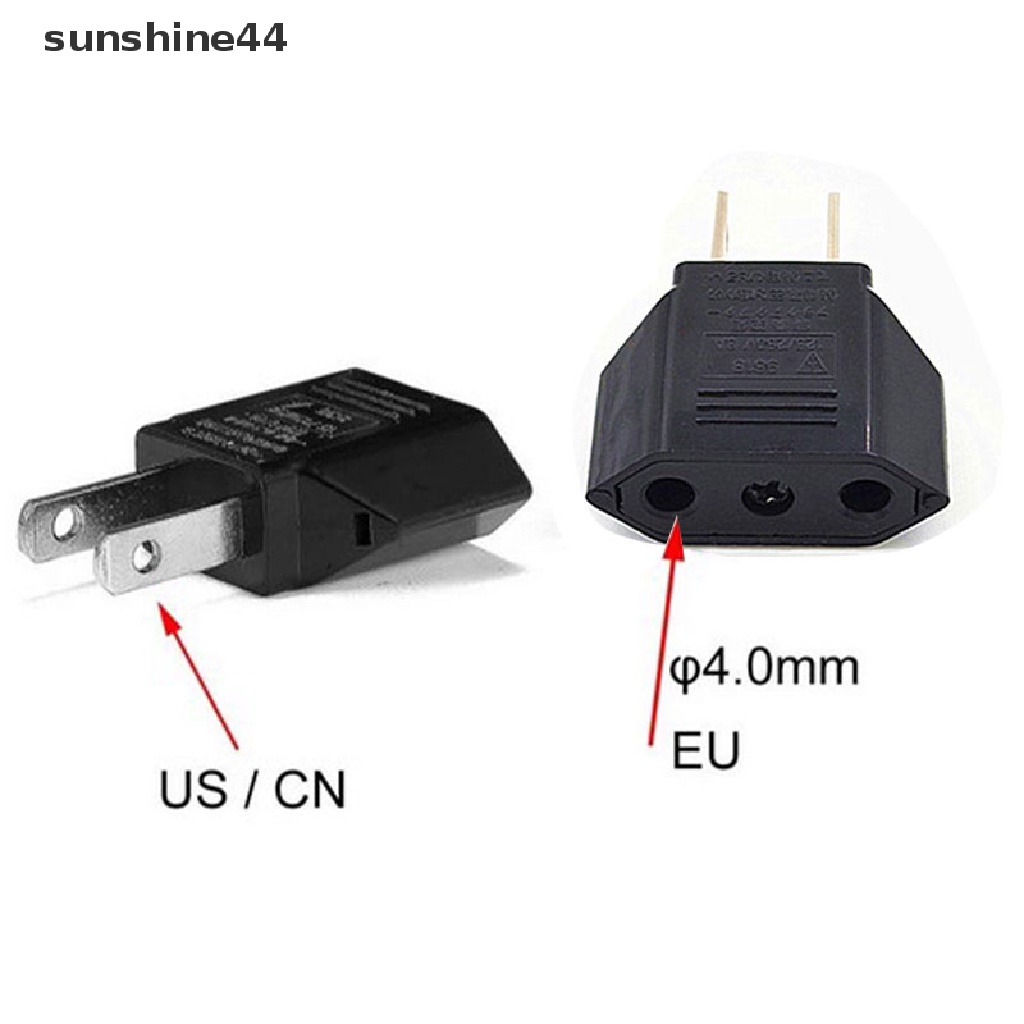 Sunshine Adapter Konverter Power Plug EU Ke US / USA Untuk Travel