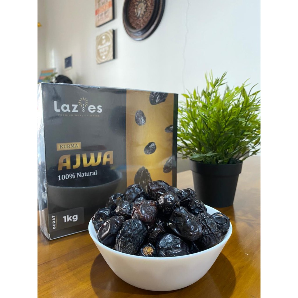 

Kurma Ajwa Lazies Kualitas Premium | Kurma Nabi Azwa Madinah Original 1 Kg