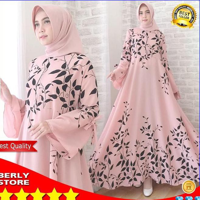 PHDB BAJU GAMIS SYARI WANITA BAHAN BALOTELI PINGGANG BELAKANG KARET TRENDY QBIM