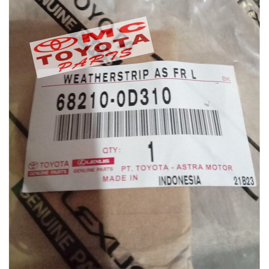 Pelipit Pintu / Karet Kaca Luar Depan Kiri Toyota Sienta 68210-0D310