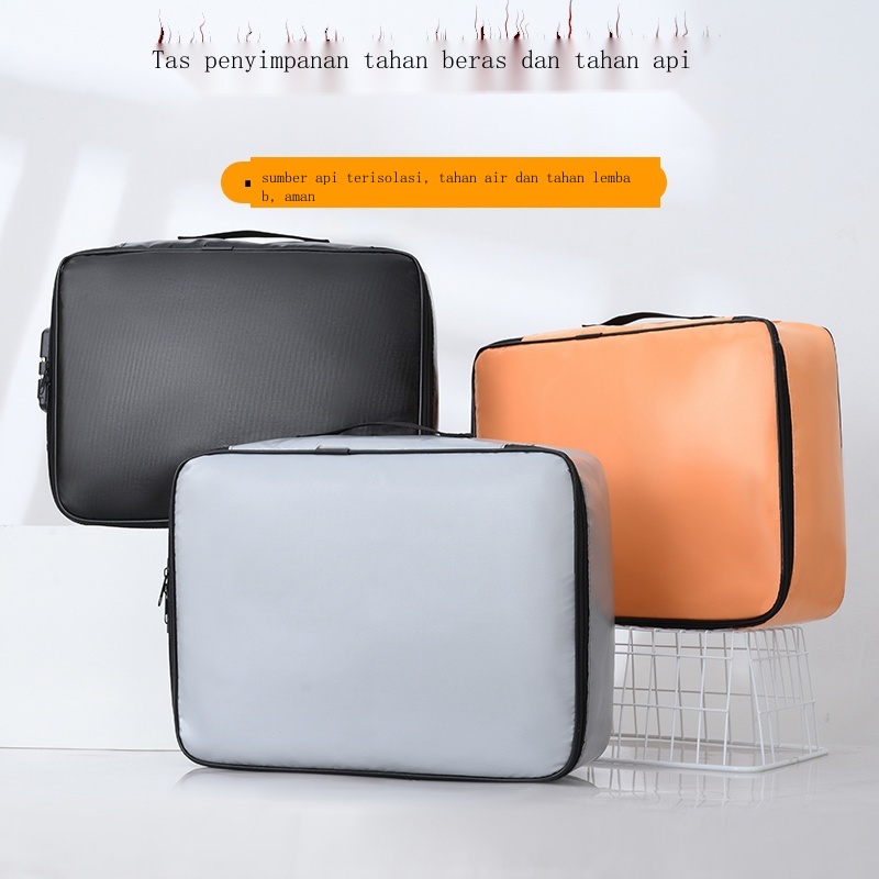 Tas Dokumen Tahan Api Dan Air℡Tas penyimpanan dokumen, Portabel hard shell, Tahan api, Tahan air, Ko
