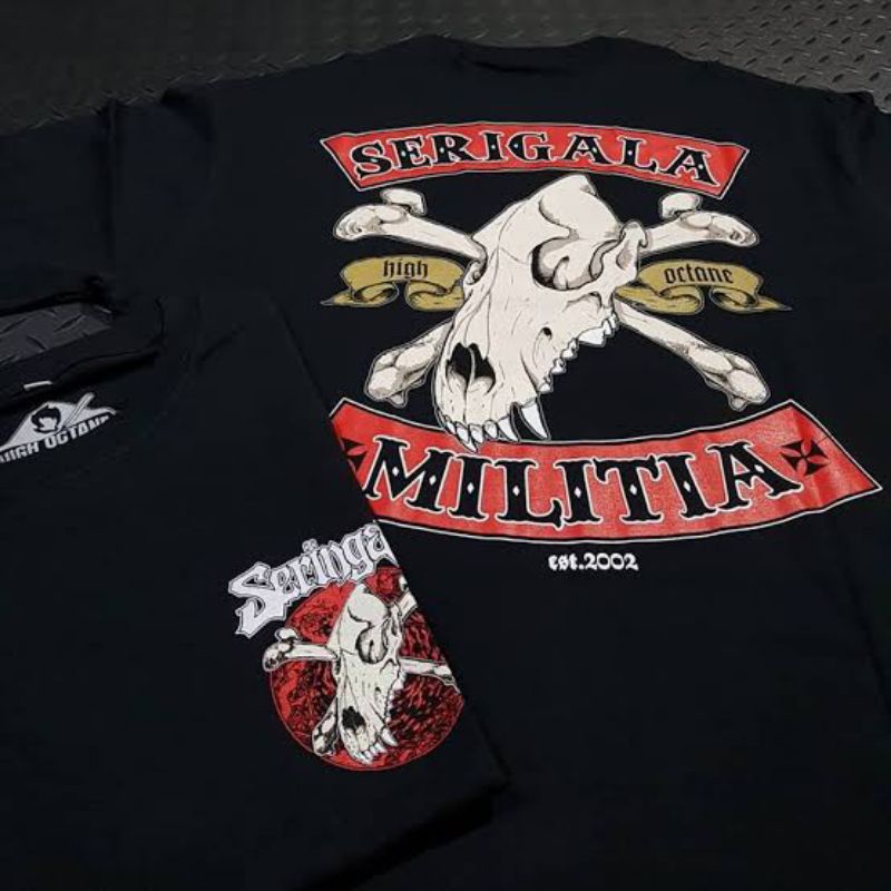 KAOS BAND METAL SERINGAI SERIGALA MILITIA