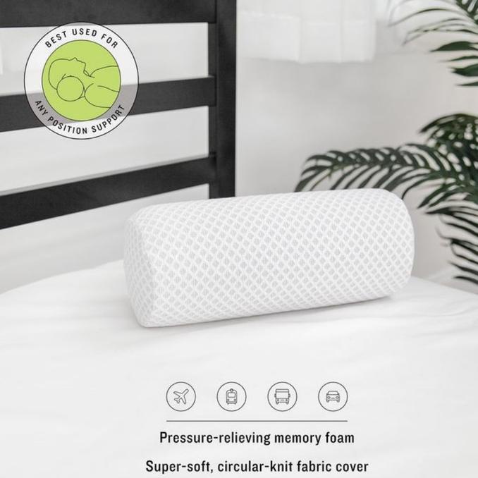 Vablo Neck Roll Pillow Bantal Leher memory foam
