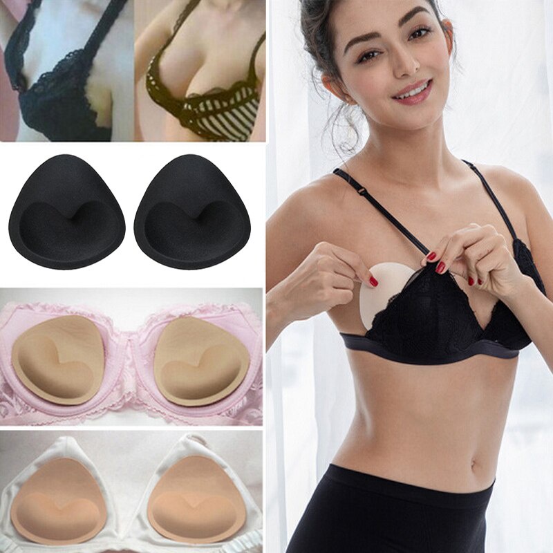 Sepasang Spons 2 pcs Nude Lembut Busa Bra Removeable Busa Pad Sponge Cup Bra / Busa Spon Pengganti