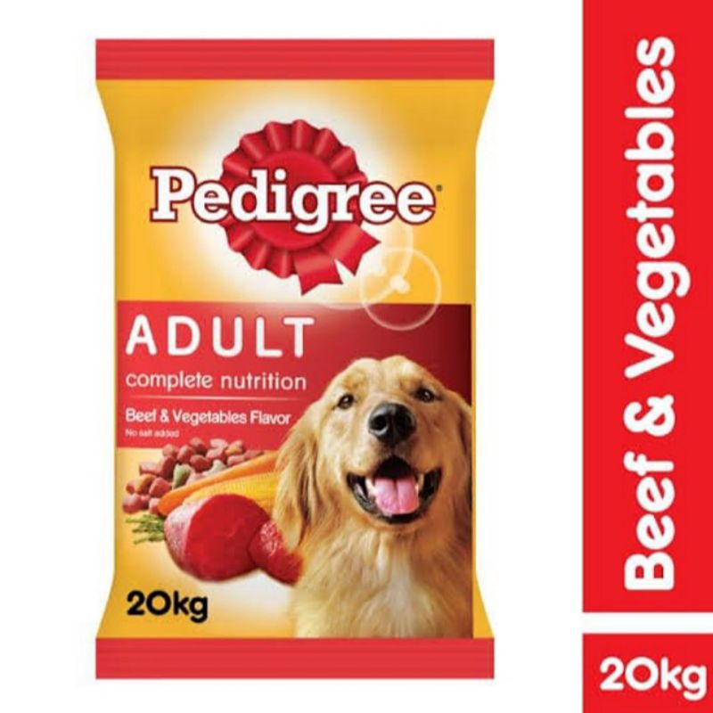 Gojek Makanan Anjing Dog Food Pedigree Adult Beef &amp; Vegetables 20kg / Dog food 20 kg