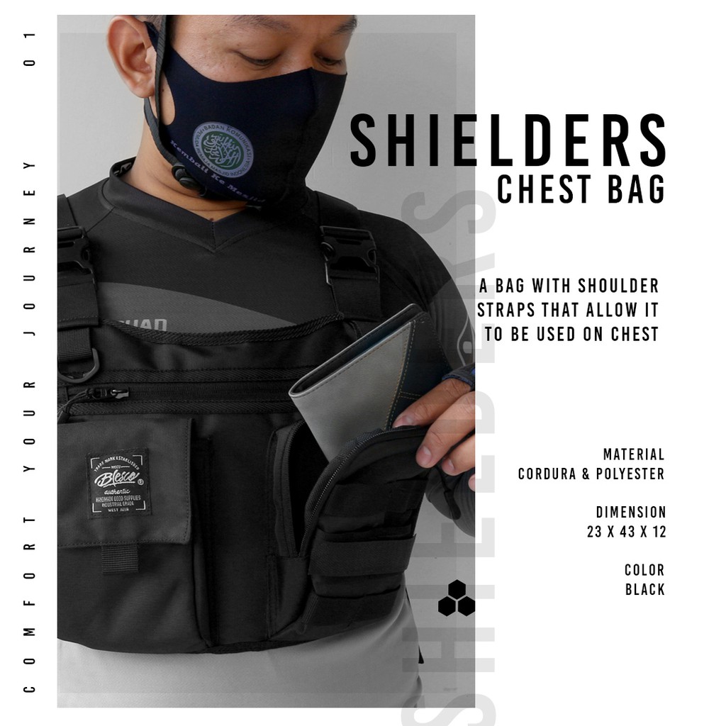 Chest Bag Pria - Tas Sepeda Bikers - Motocross Vest Anti Air - Pelindung Dada Tactical